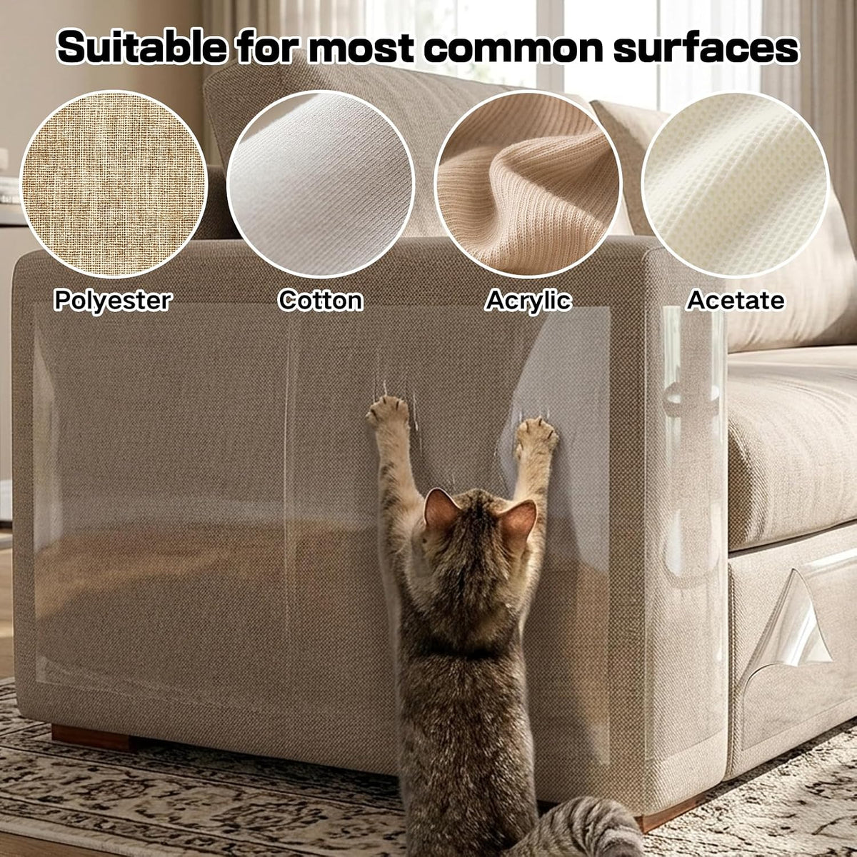 18PCS Cat Scratch Furniture Protector, Cat Proof Door Guard,Couch Protector