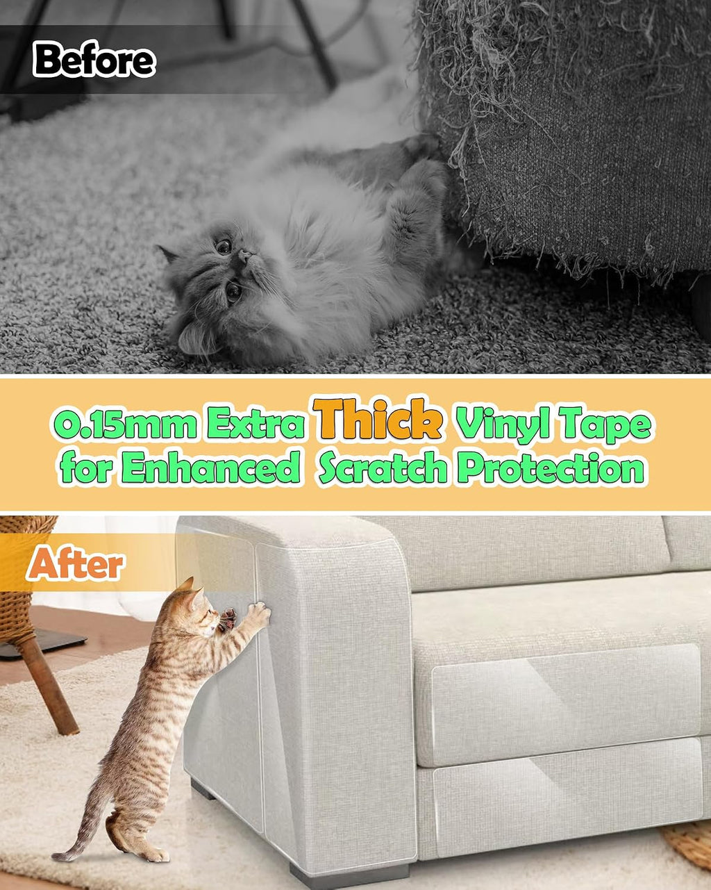 Thickend Cat Scratch Couch Furniture Protector -12 Pack