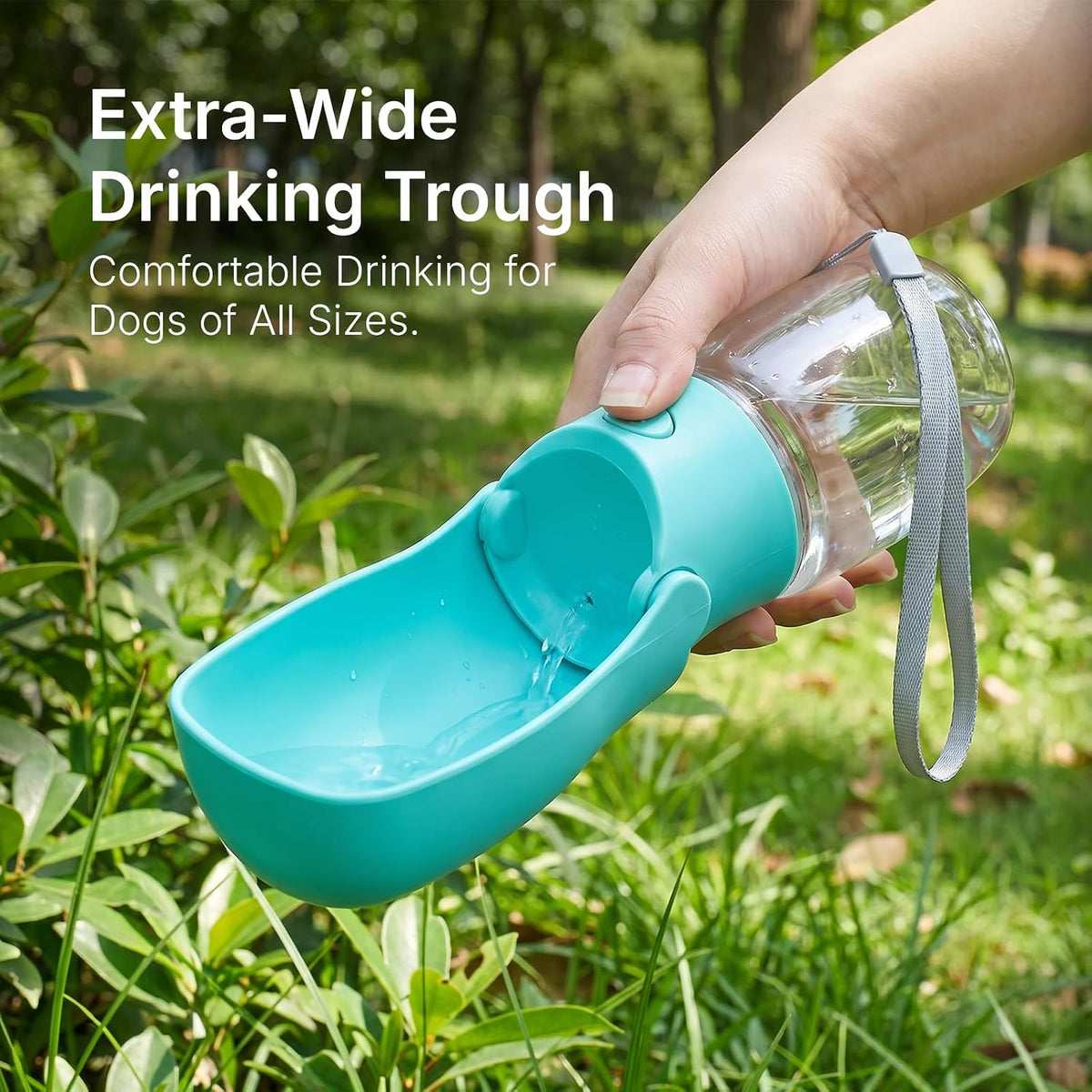 Dog Water Bottle, 350ml Foldable Pet Water Dispenser with Drinking Bowl for Cats and Dogs, Travel Water Cup