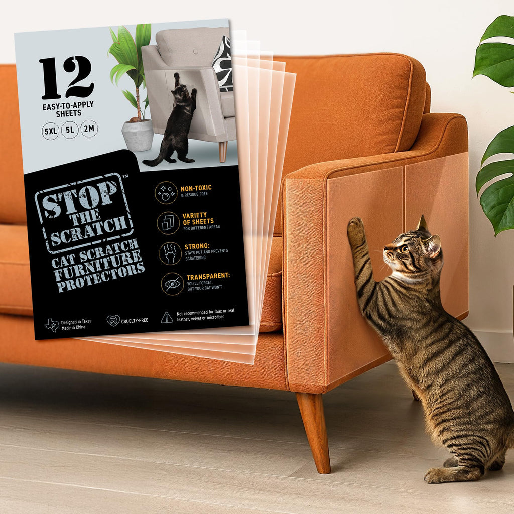 Cat Scratch Deterrent Tape – 18 XL Clear Anti-Scratch Furniture Sheets