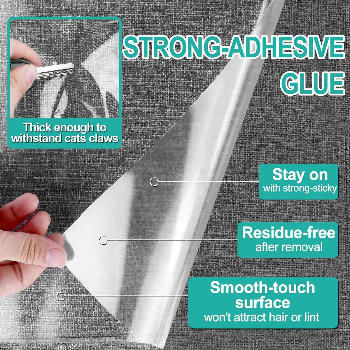 Thicken Vinyl Anti Cat Scratch Furniture Protector 190“x17”