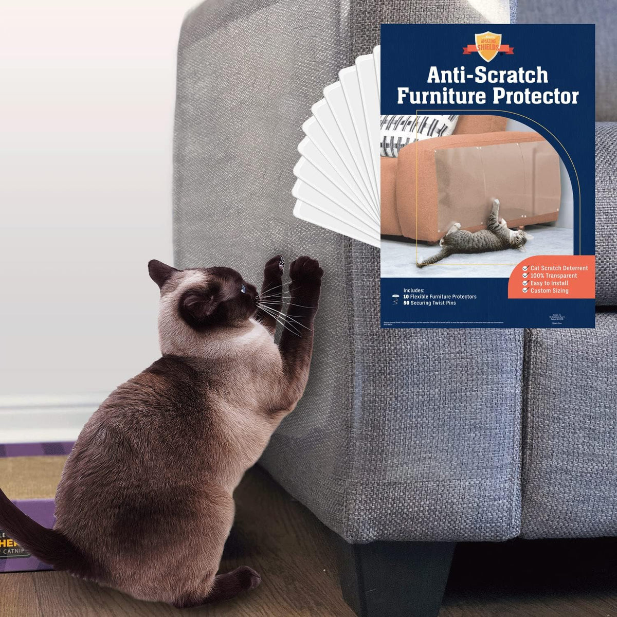 Stelucca Amazing Shields Cat Scratch Furniture Protector - 6 Pack XL