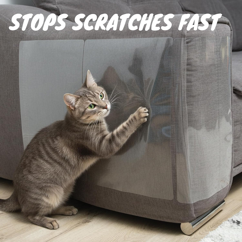 FixZilla Double Sided Anti Cat Scratch Furniture Protector for Couches - 10 Sticky Double Sided Tape Sheets Couch Protector from Cat Claws, Scratch Deterrent for Sofa Corners Paws Furniture Protection