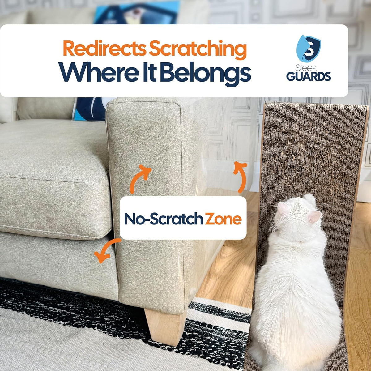 Furniture Protector from Cats, 12-Pack Anti-Scratching Sticky Tape, Scratch Deterrent, Cat Scratch Furniture Protector, Couch Protector from Cat Claws, Sofa Corners, Couch Corner Protector for Cats