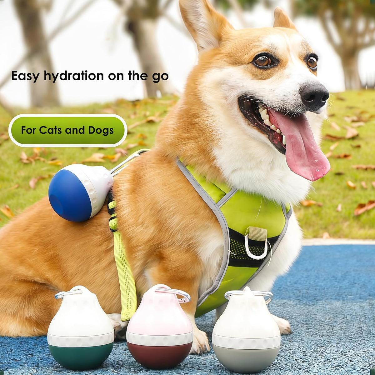 Portable Dog Travel Water Bottle with Detachable Leak-Proof Bowl - Silicone Collapsible Design for Small Pets - Perfect for Hiking, Walking, and Outdoor Adventures, Dark Red, 200ml